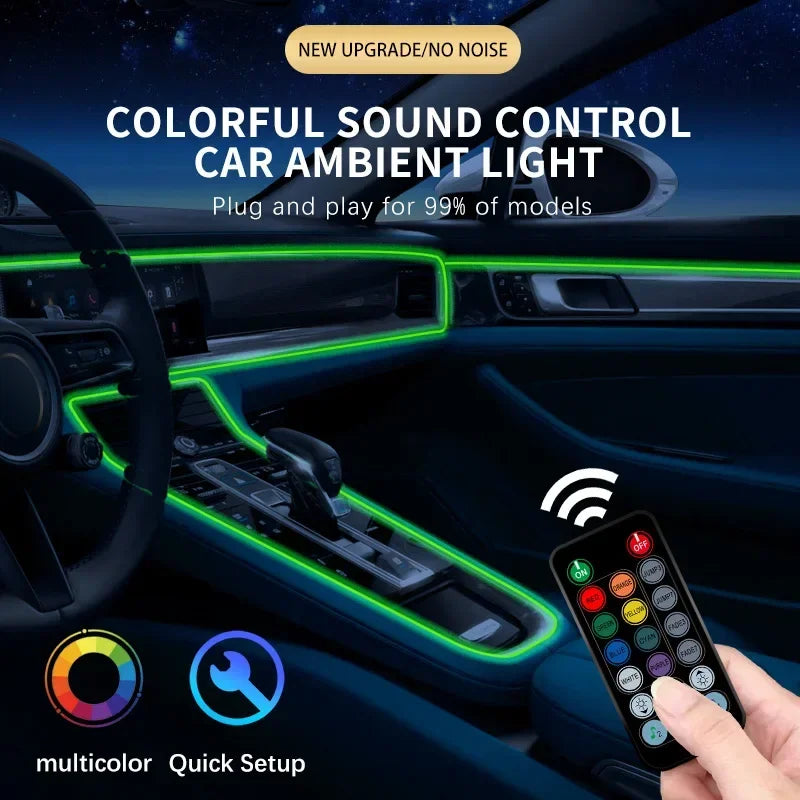 3M USB Blue LED Automotive Interior Atmosphere Light - Flexible Neon Strip for DIY Environmental Lighting