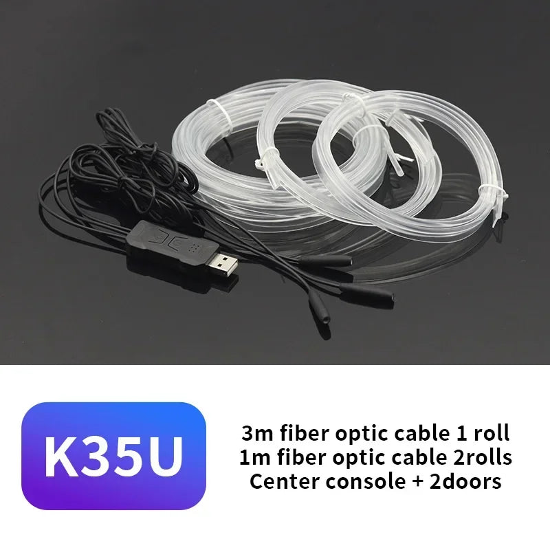 3M USB Blue LED Automotive Interior Atmosphere Light - Flexible Neon Strip for DIY Environmental Lighting
