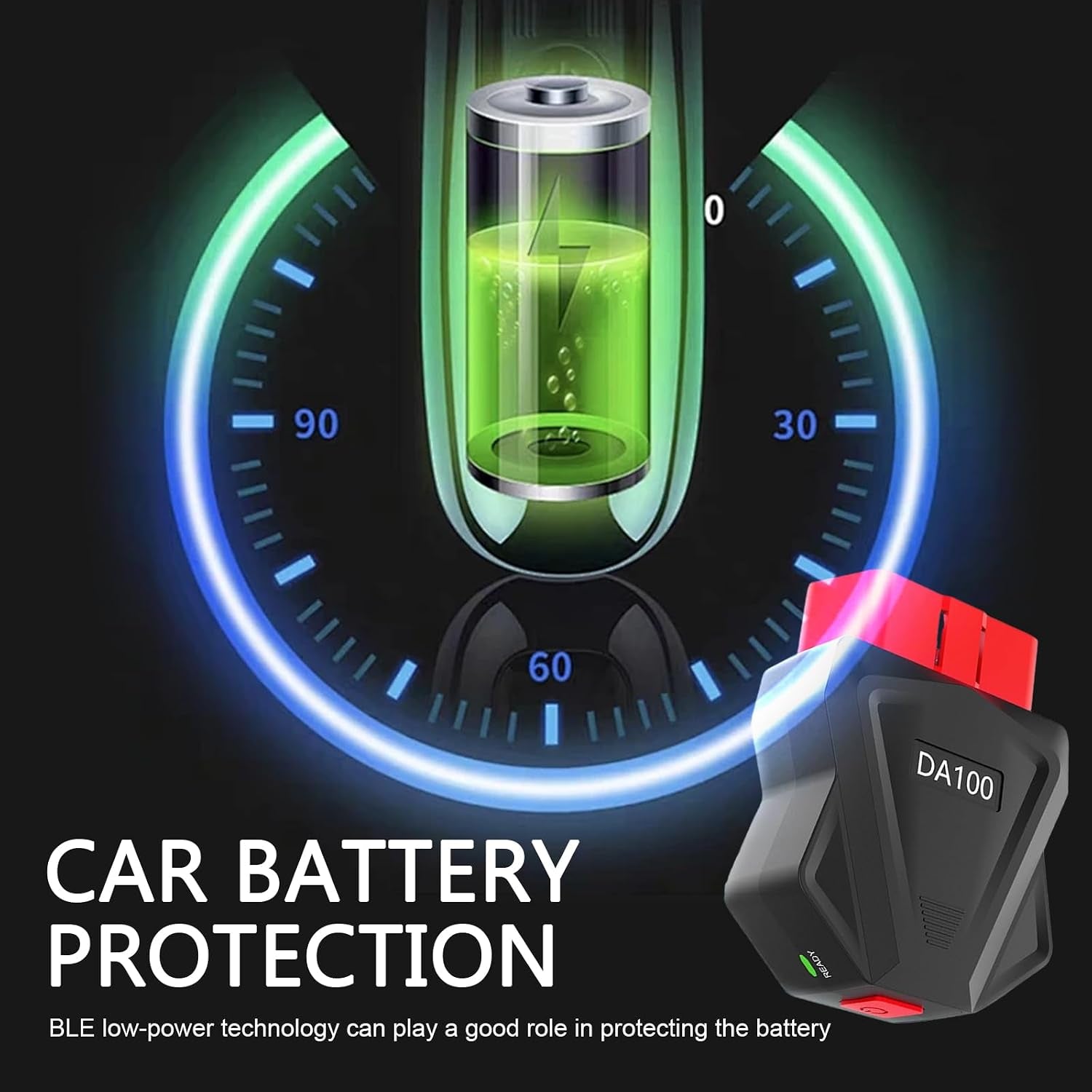 Car OBD2 Bluetooth Scanner, Reset and Clear Fault Codes Device, Wireless Data Detection Diagnostic Tool with Freeze Frame Design, Performance Test Device for Ios & Android & Windows (Black)