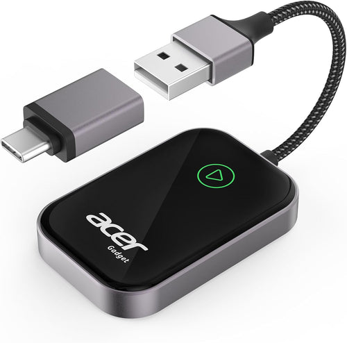 Acer Gadget Carplay Wireless Adapter for Apple — Iphone Wireless Apple Carplay Wireless Adapter Upgrade Wired Carplay to Wireless for Seamless Music Navigation Calls and Messages
