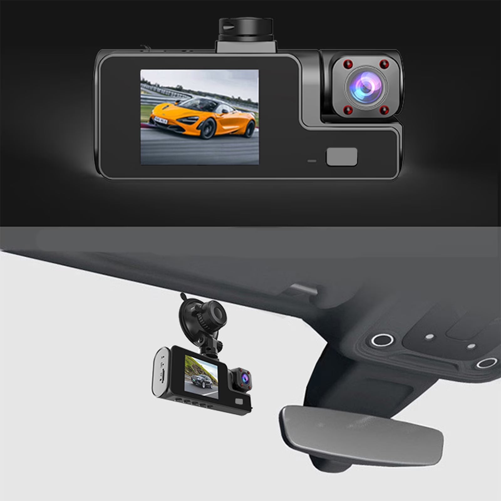 Dash Cam Built-In Wifi GPS Front 2K and Rear 1080P Dash Camera for Cars,155° Wide Angle Dashboard Camera Recorder