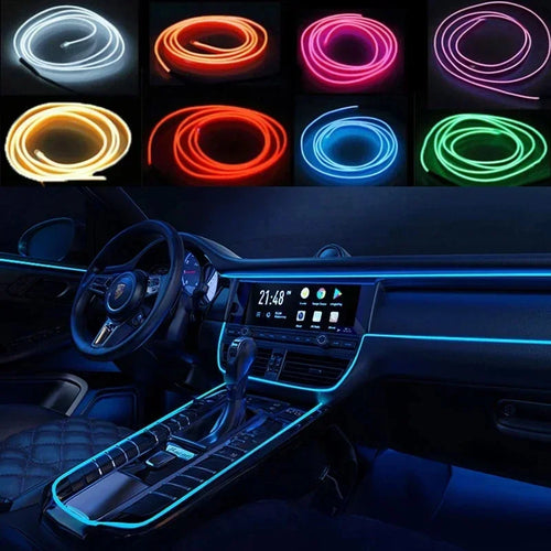 3M USB Blue LED Automotive Interior Atmosphere Light - Flexible Neon Strip for DIY Environmental Lighting