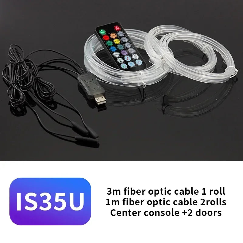 3M USB Blue LED Automotive Interior Atmosphere Light - Flexible Neon Strip for DIY Environmental Lighting